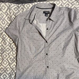 Lee Riders Women's Gray Polka Dot Blouse